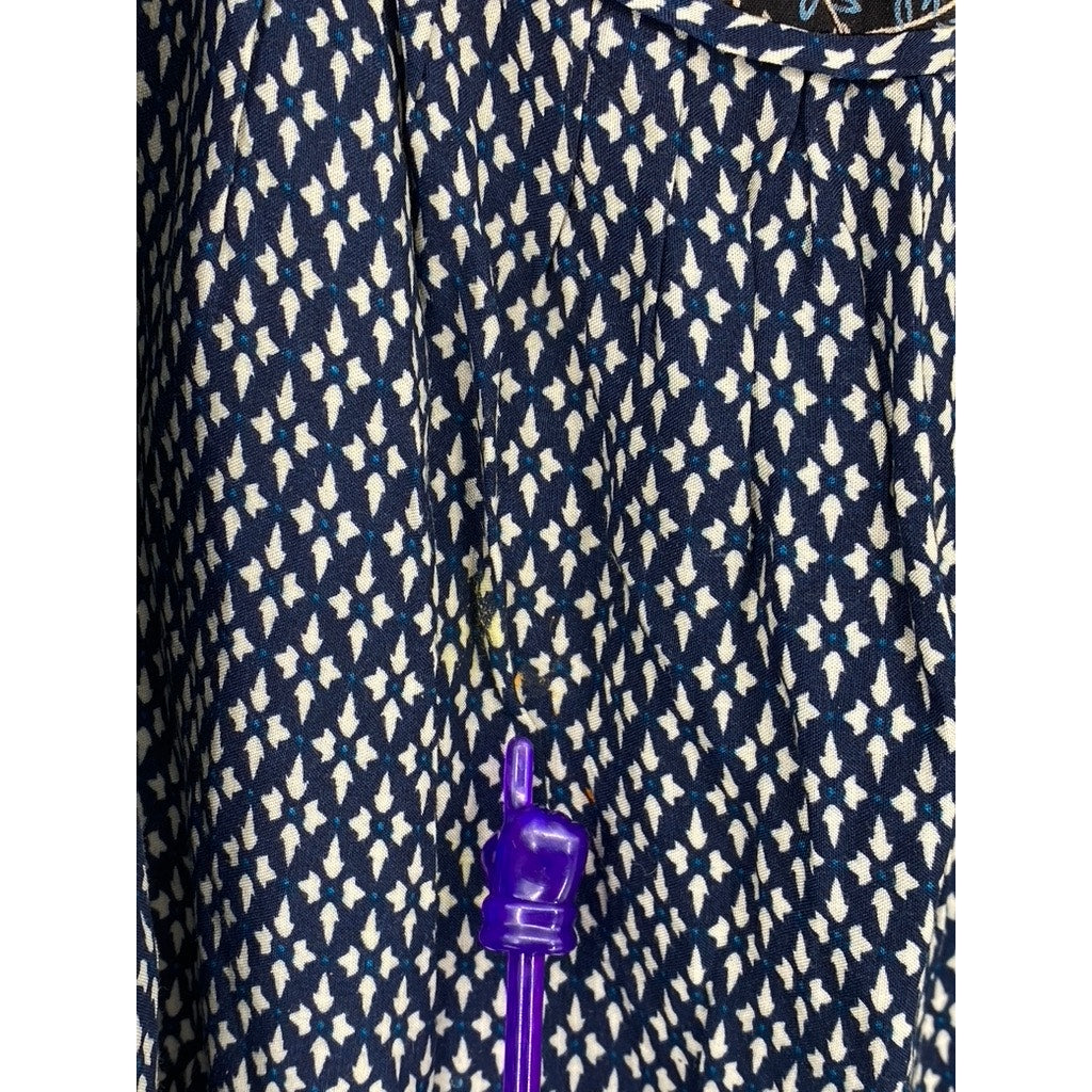 HONOLUA WAHINE Women’s Navy Printed Spaghetti Strap Scoop-Neck Mini Dress SZ S