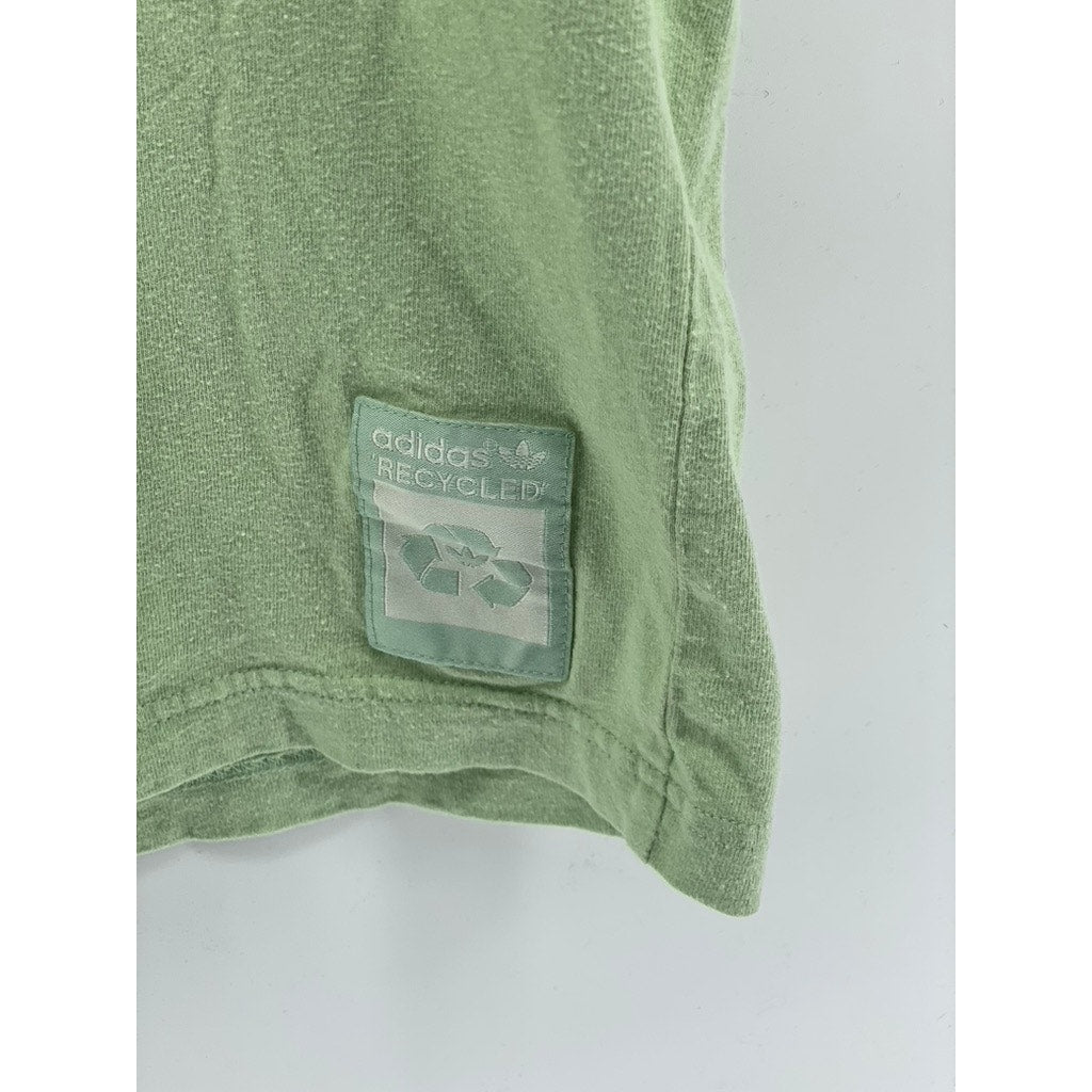 ADIDAS Men’s Lime Green Vintage Crewneck Graphic Recycled Logo T-Shirt SZ XL