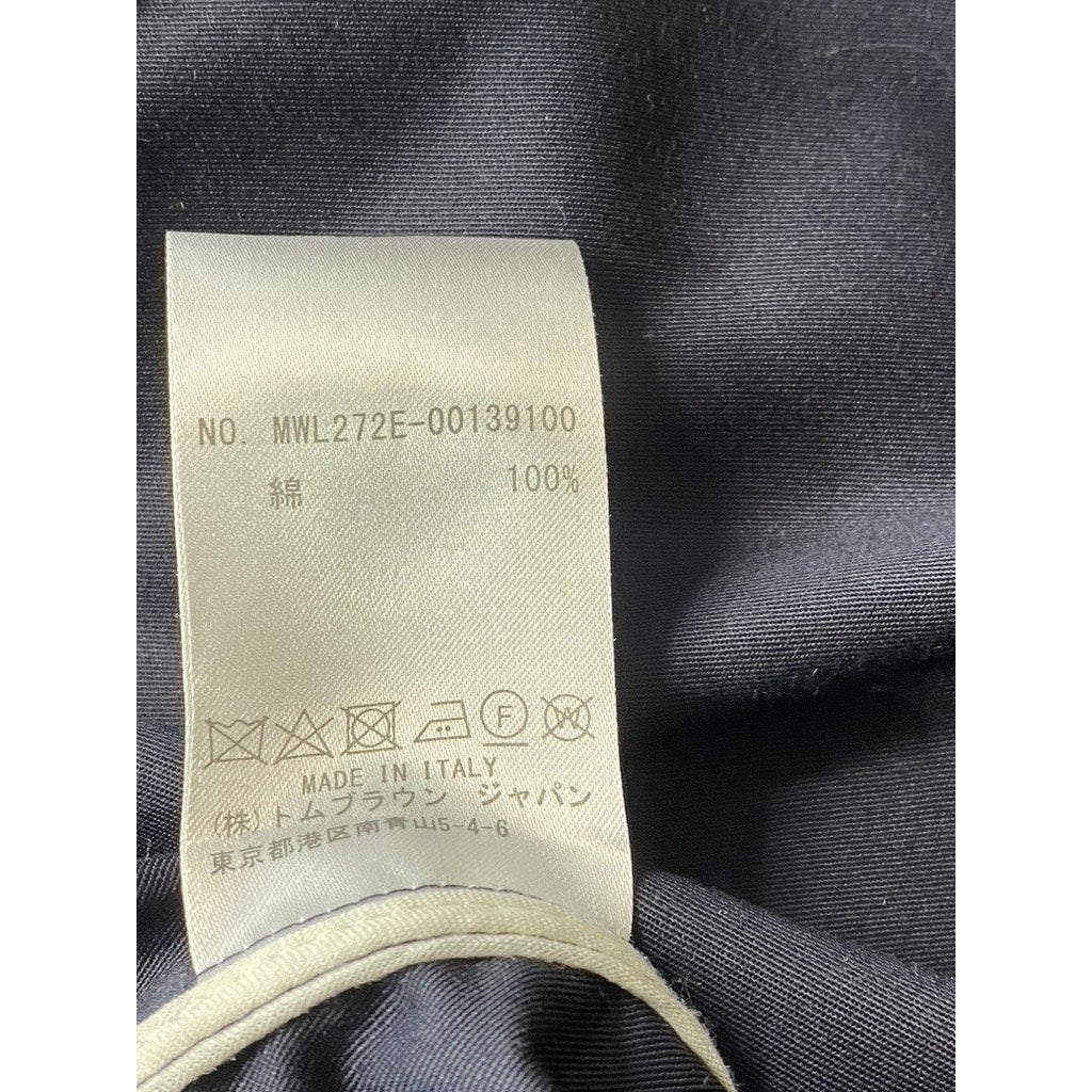 THOM BROWNE Men's Navy Stripe Armband Patch Button-Up Shirt Jacket SZ 1(S)