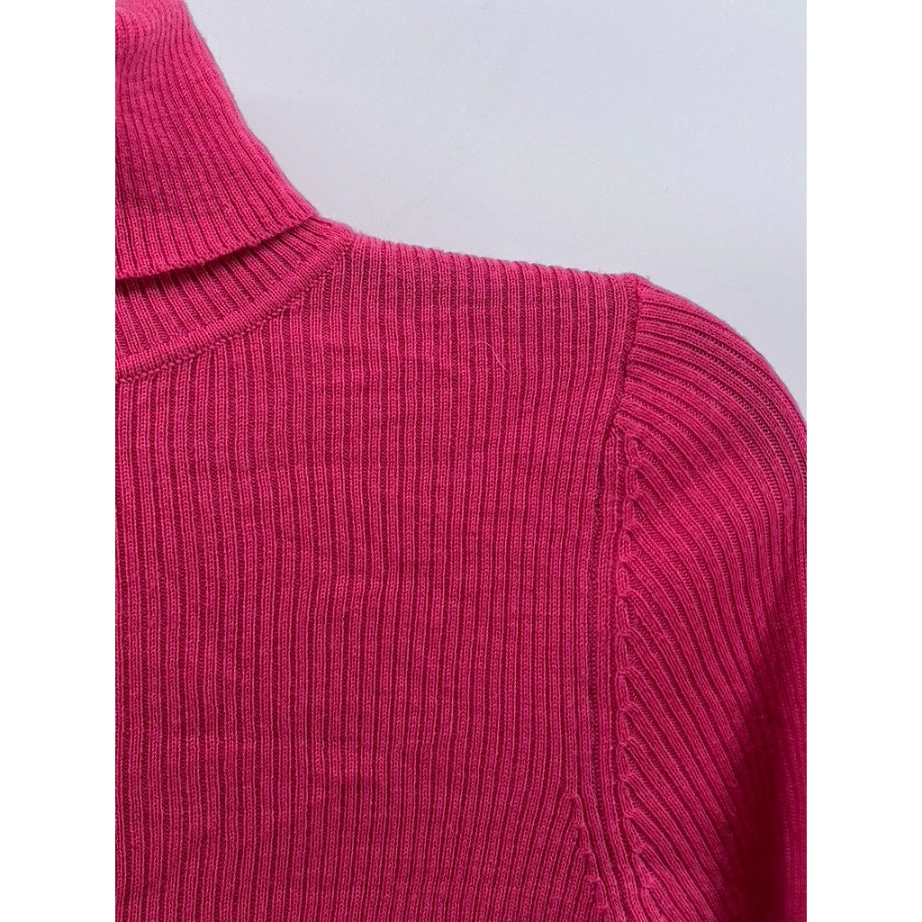 UNIQLO Women's Pink Ribbed Wool Long Sleeve Turtleneck Top SZ XS
