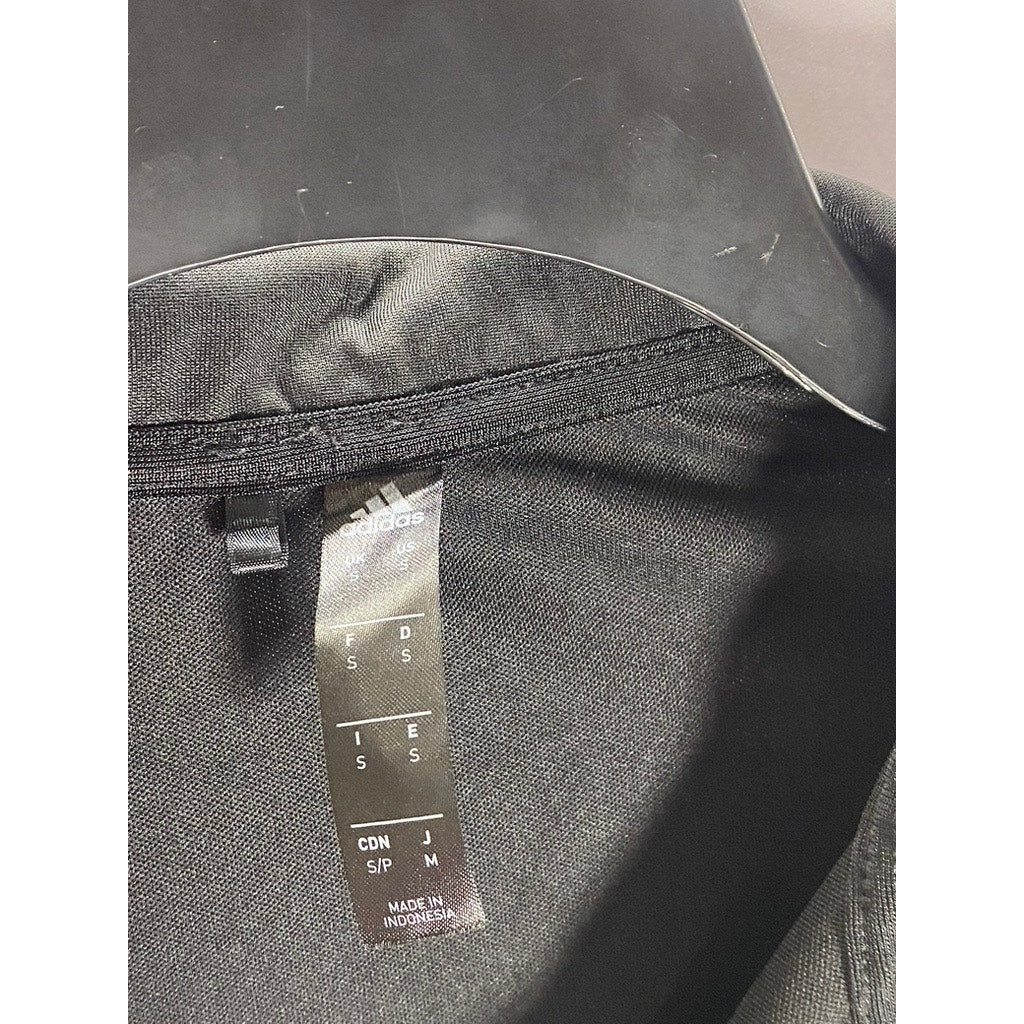 ADIDAS Women's Black Solid Mock-Stand Collar Zip-Up Sweatshirt SZ S