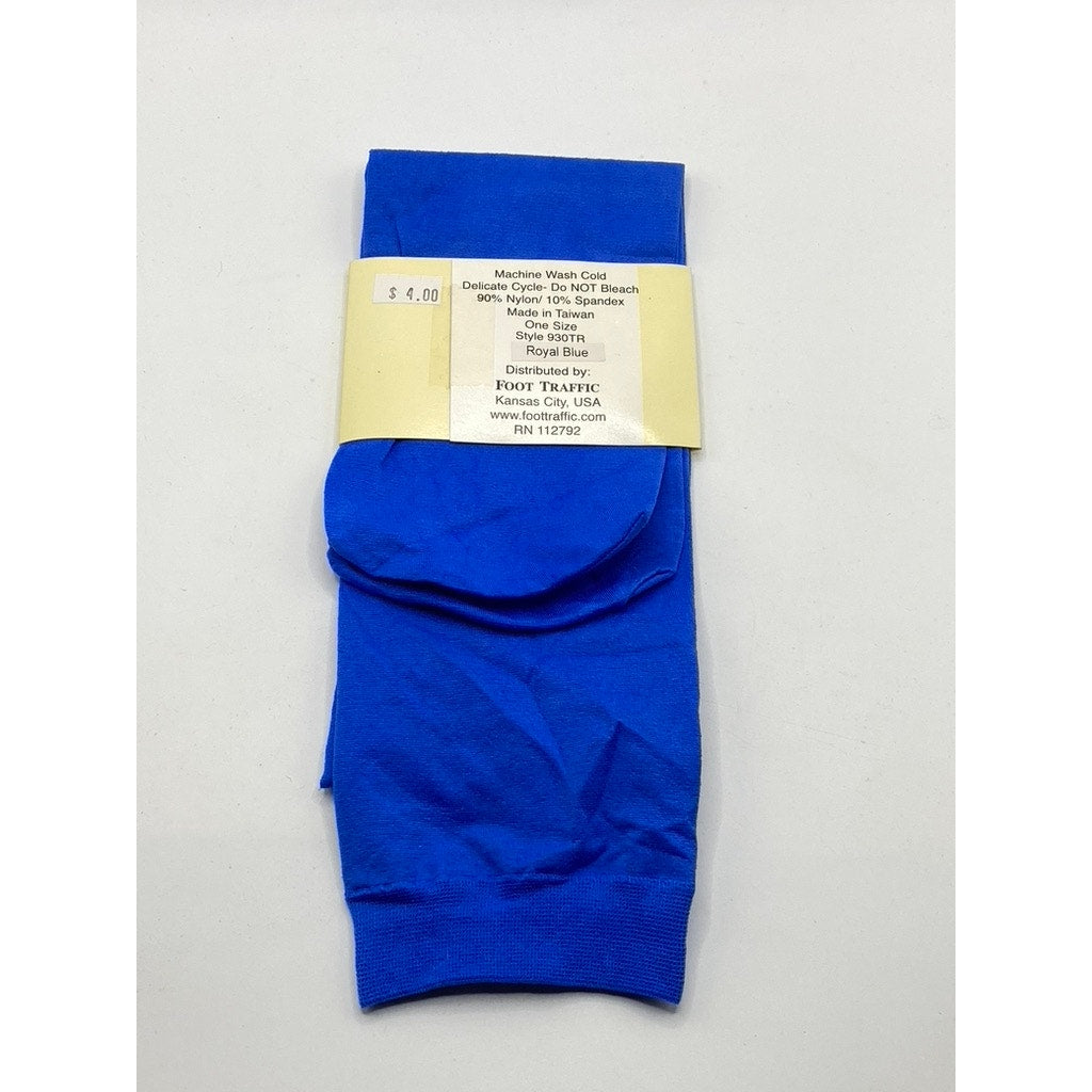 FOOT TRAFFIC Women's Royal Blue Fashion Opaque Trouser Socks SZ OS