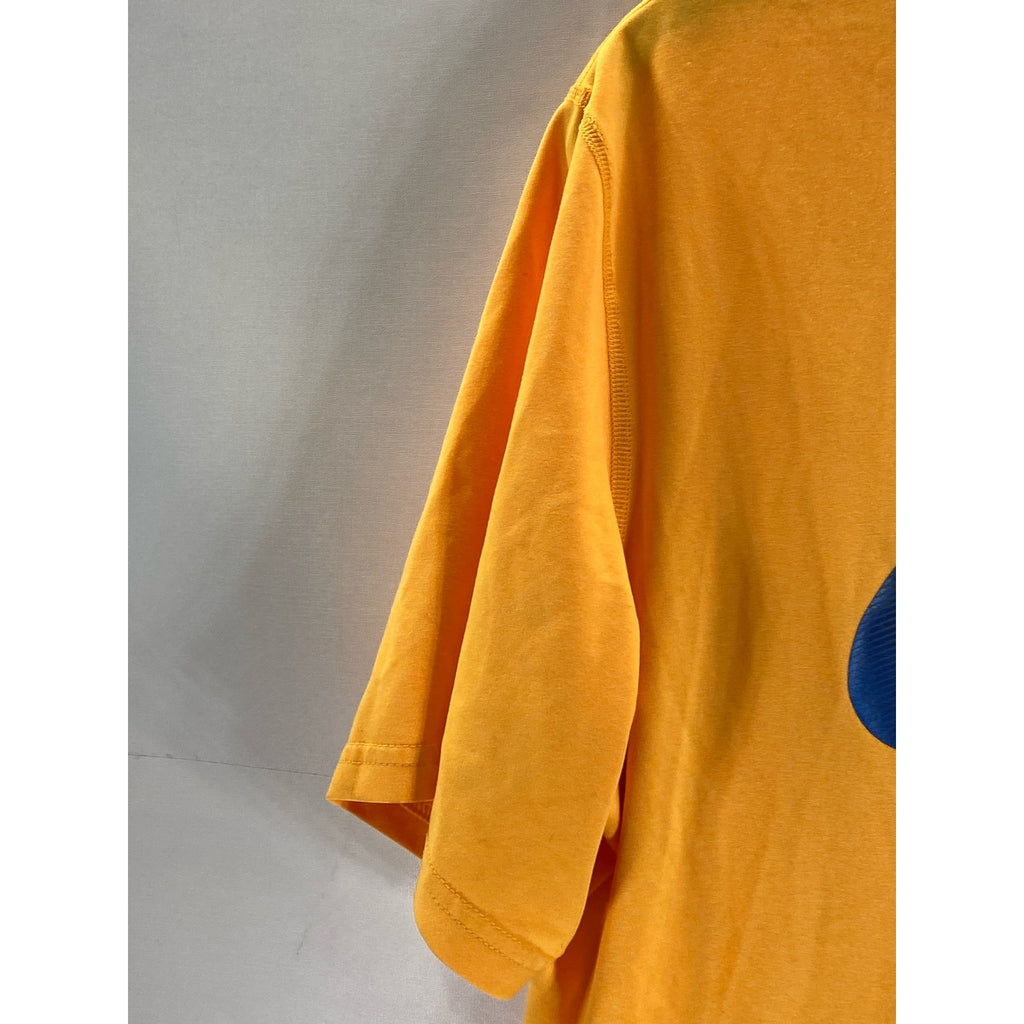 NIKE Men’s Yellow/Navy Dri-Fit Crewneck Short Sleeve Large Swoosh T-Shirt SZ M