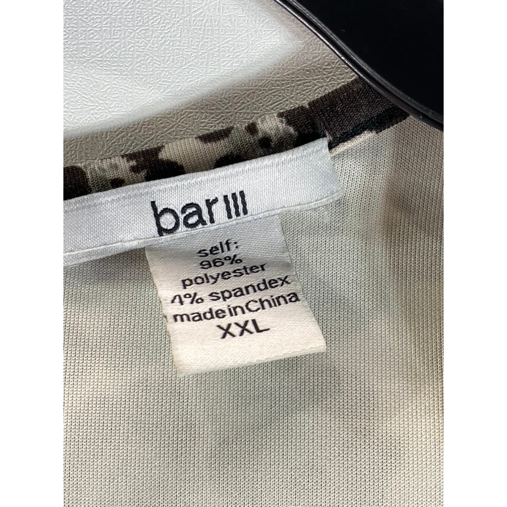 BAR III Women's Black/White Animal Print Scoop-Neck Sleeveless Dress SZ 2XL