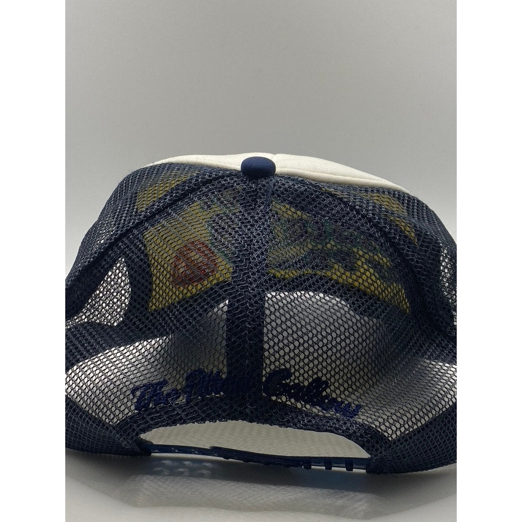 UNISEX Navy/White Embroidered "Do Not Disturb My Peace" Mesh Trucker Hat OS