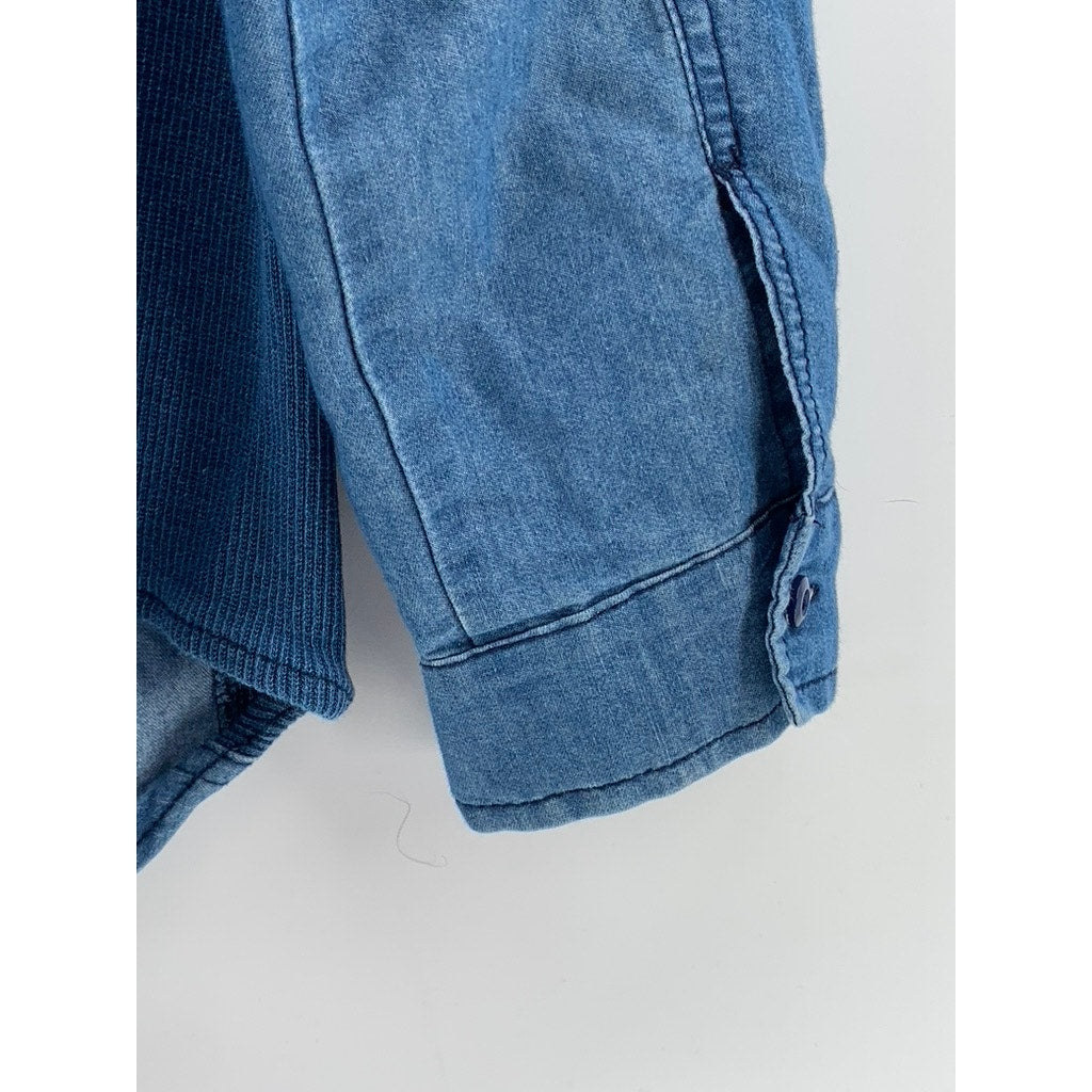 CAVALINI Women's Blue Denim Button-Up Long Sleeve Top SZ M