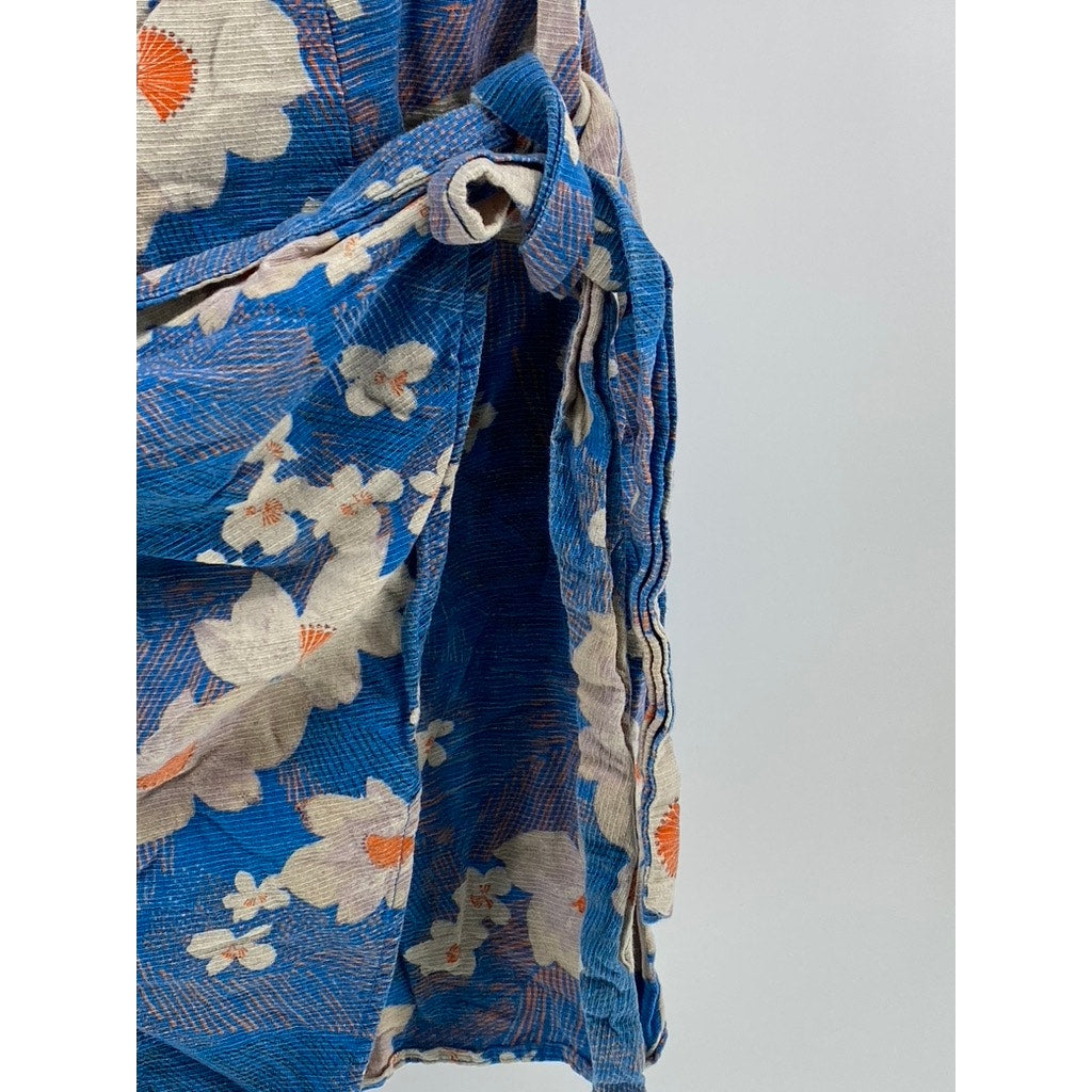 URBAN OUTFITTERS Women's Blue Floral Juliette Strapless Wrap Mini Dress SZ XS