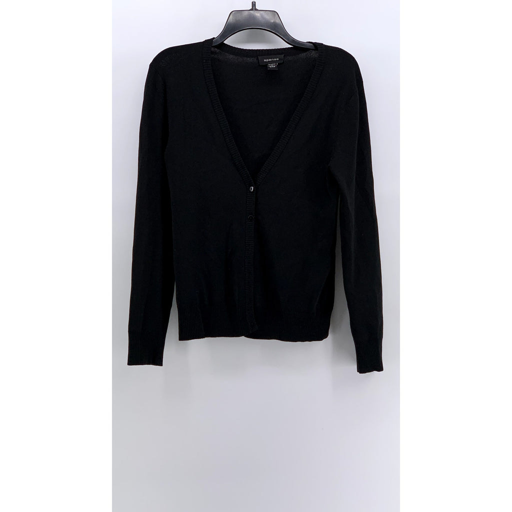 SPENSE Women's Black V-Neck Button-Up Cardigan SZ M