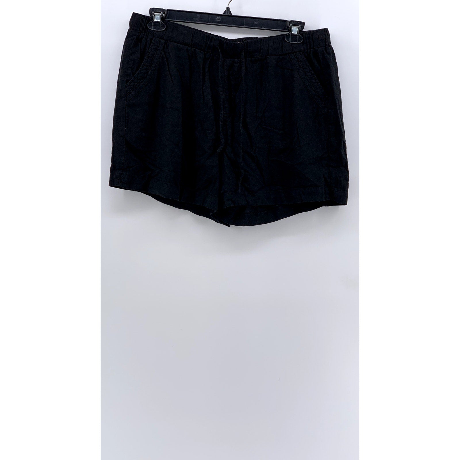 BRIGGS Women's Black Linen Blend Casual Shorts SZ XL
