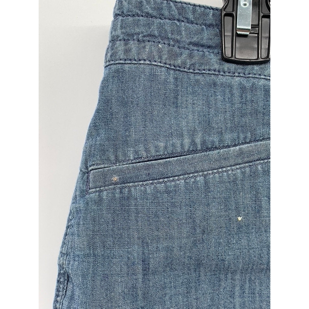 THE NORTH FACE Women's Blue Chambray Regular-Fit Casual Shorts SZ 10