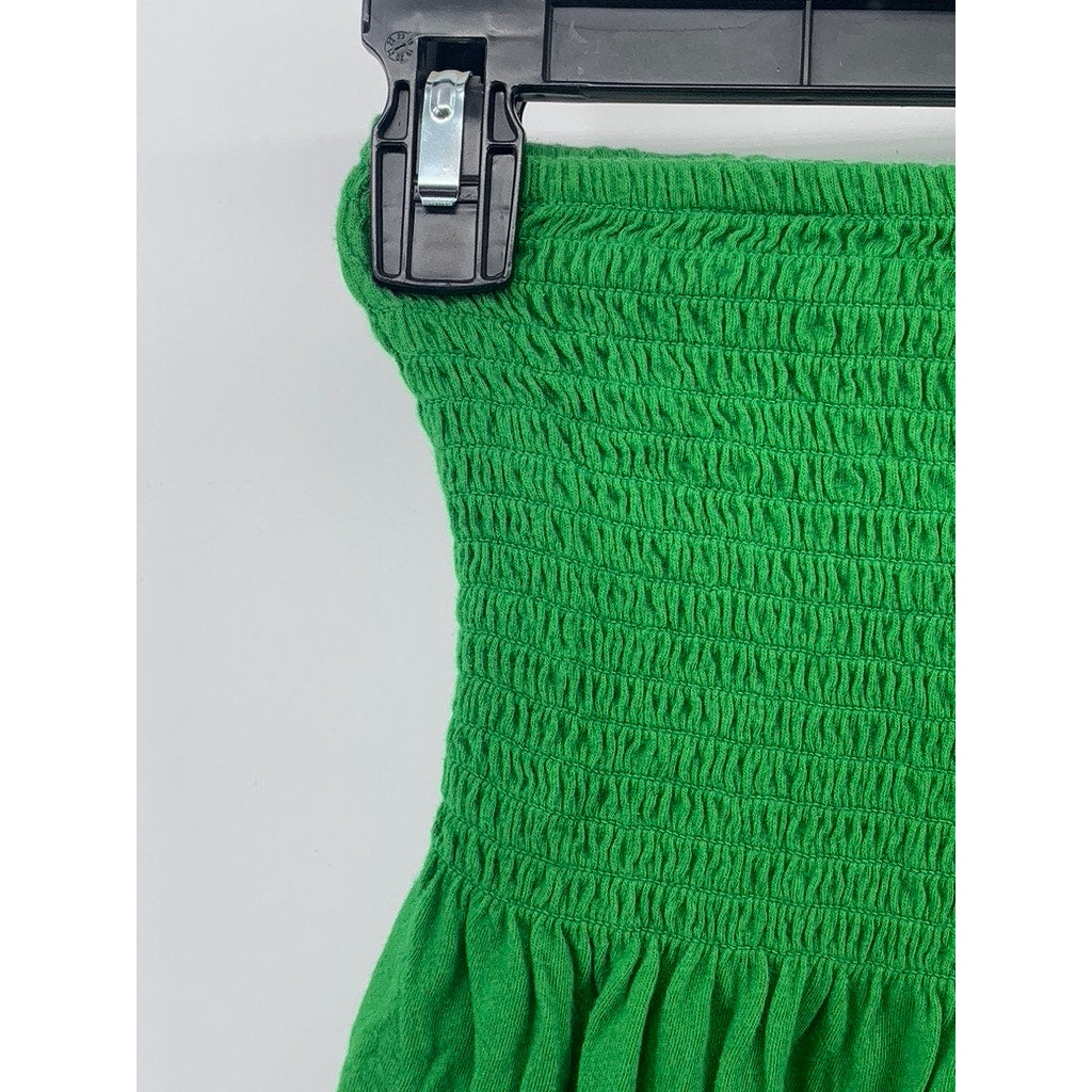 THE ORIGINAL ARIZONA Women's Dark Green Smocked Strapless A-Line Mini Dress SZ M