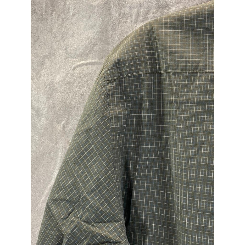 BROOKS BROTHERS Men's Olive Green Button-Up Short Sleeve Shirt SZ M