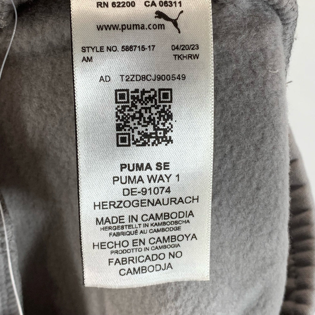 PUMA Men's Concrete Gray Essential Logo Fleece Pull-On Sweatpants SZ XL