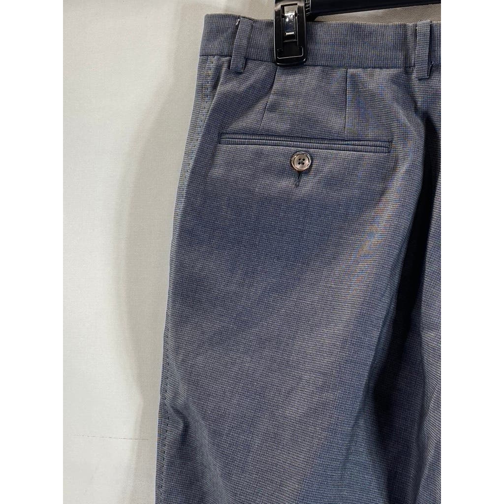 PAUL SMITH Men's Blue Wool Flat Front Dress Pants SZ 32X30