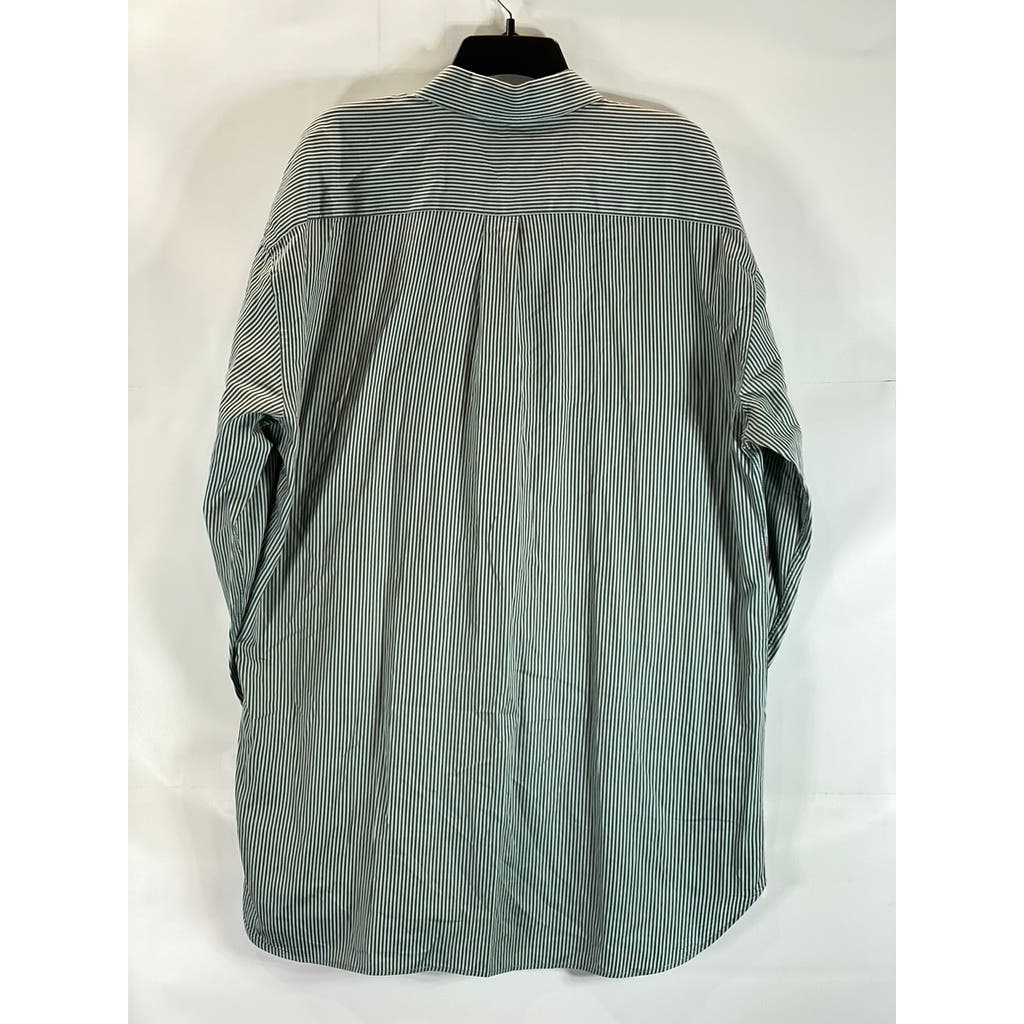 PETER MILLAR Men's Green/Brown Striped Vintage Button-Up Long Sleeve Shirt SZ XL
