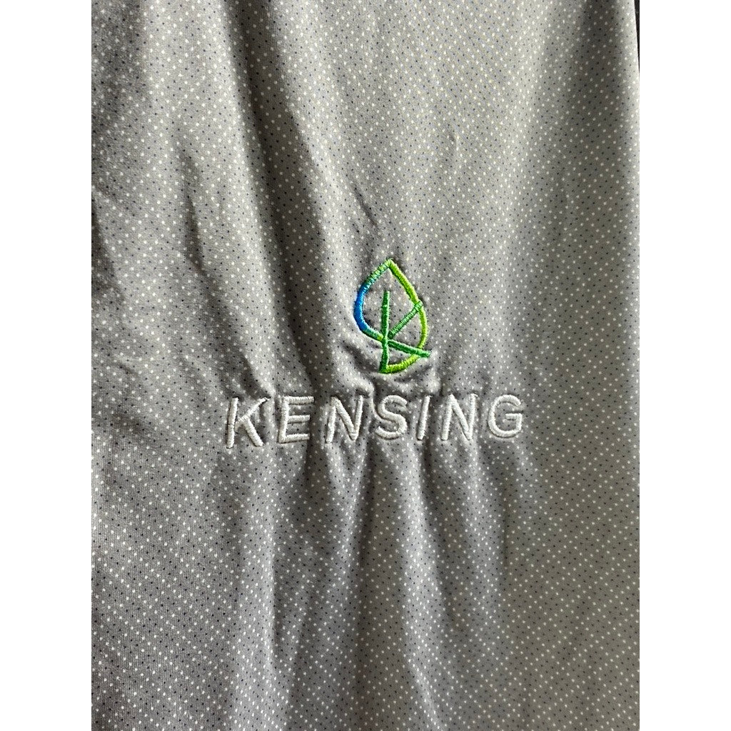 ADIDAS Men's Gray Diamond Print Short Sleeve Golf Polo Shirt SZ L