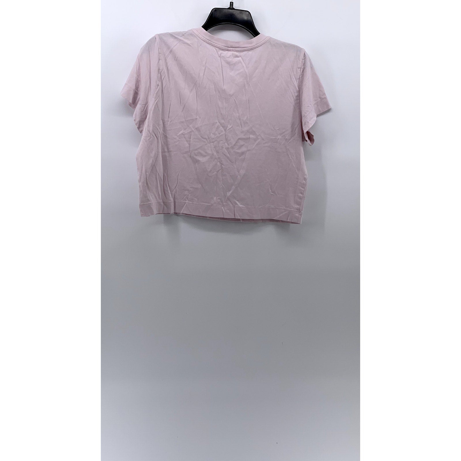WILFRED FREE Women's Light Pink Solid Crewneck Short Sleeve Cropped Top SZ L