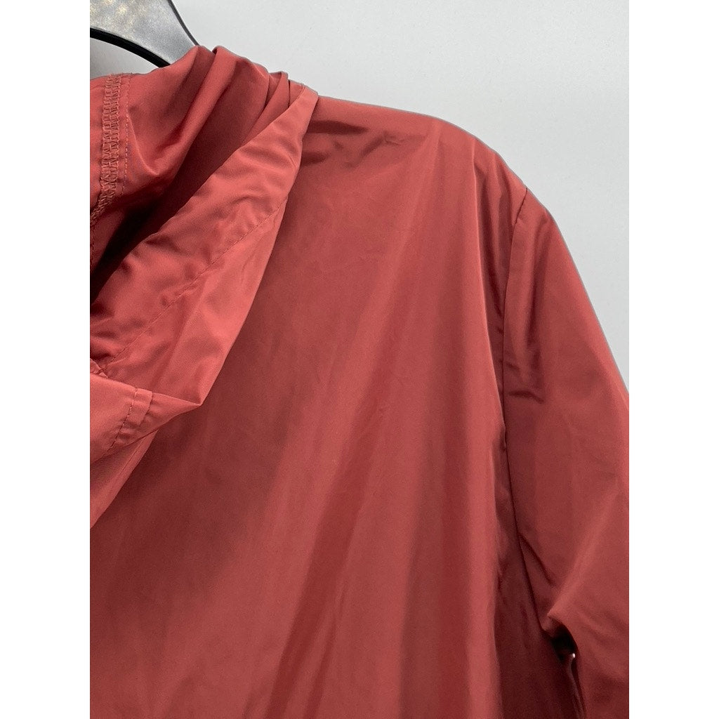 FOREVER 21 Women’s Red Full-Up Drawstring Hem Hooded Jacket SZ S