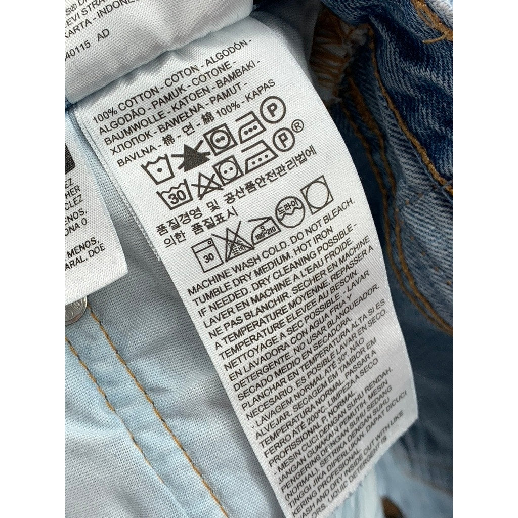 LEVI'S Women's Blue Denim Distressed 501 Shorts SZ 26