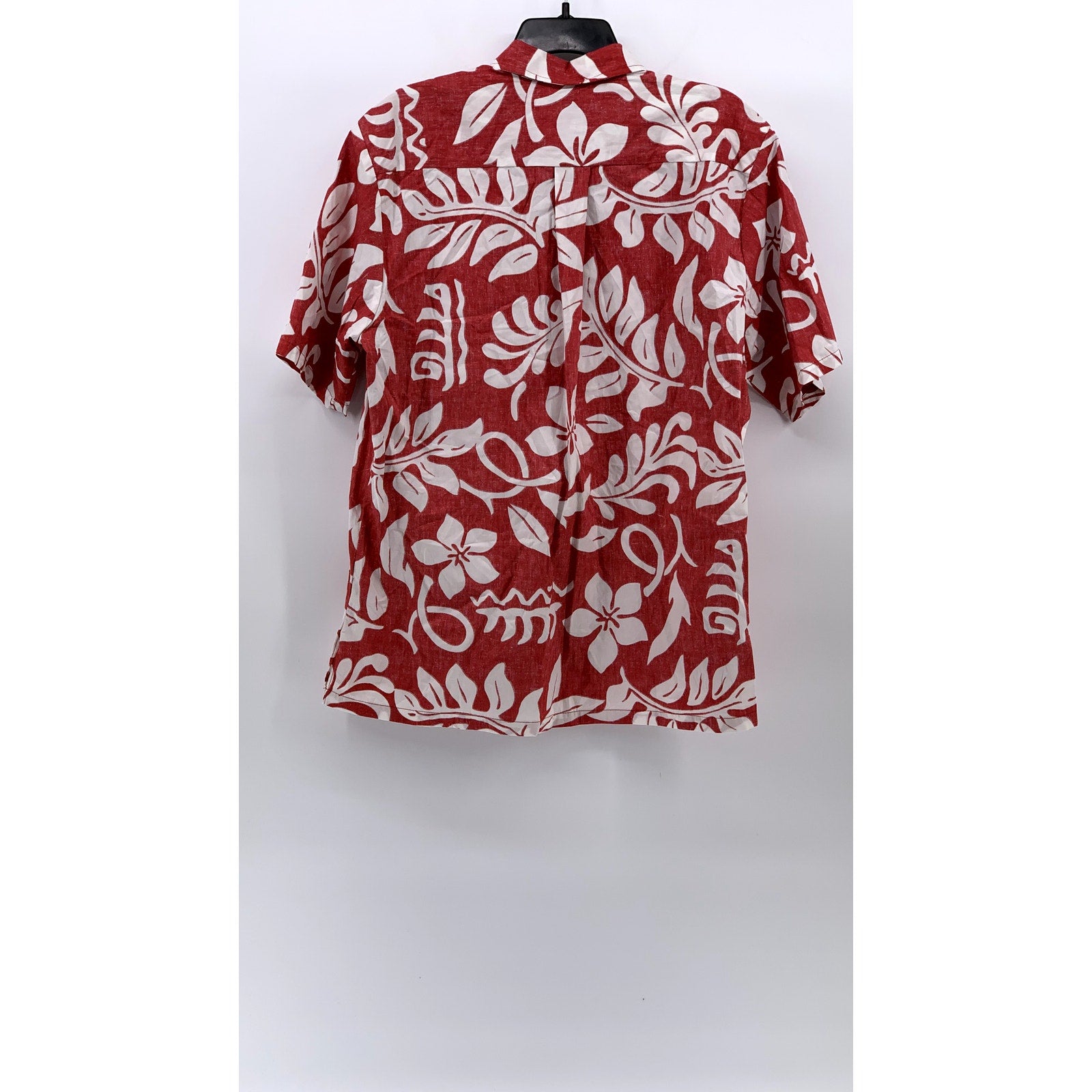 BISHOP ST. APPAREL Men's Vintage Red-White Hawaiian Floral Button-Up Shirt SZ M