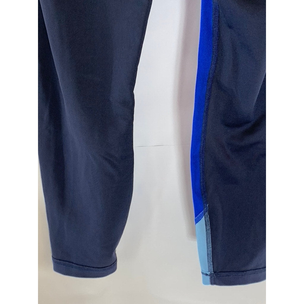 UNDER ARMOUR Women's Navy/Blue Colorblock Heatgear Ankle Cropped Leggings SZ XS