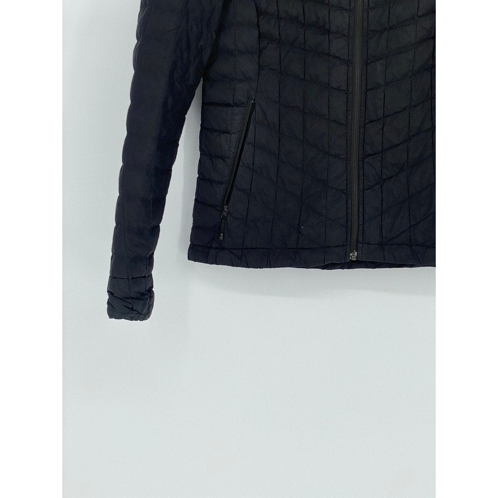 THE NORTH FACE Women's Black Zip-Up Stand Collar Thermoball Jacket SZ S