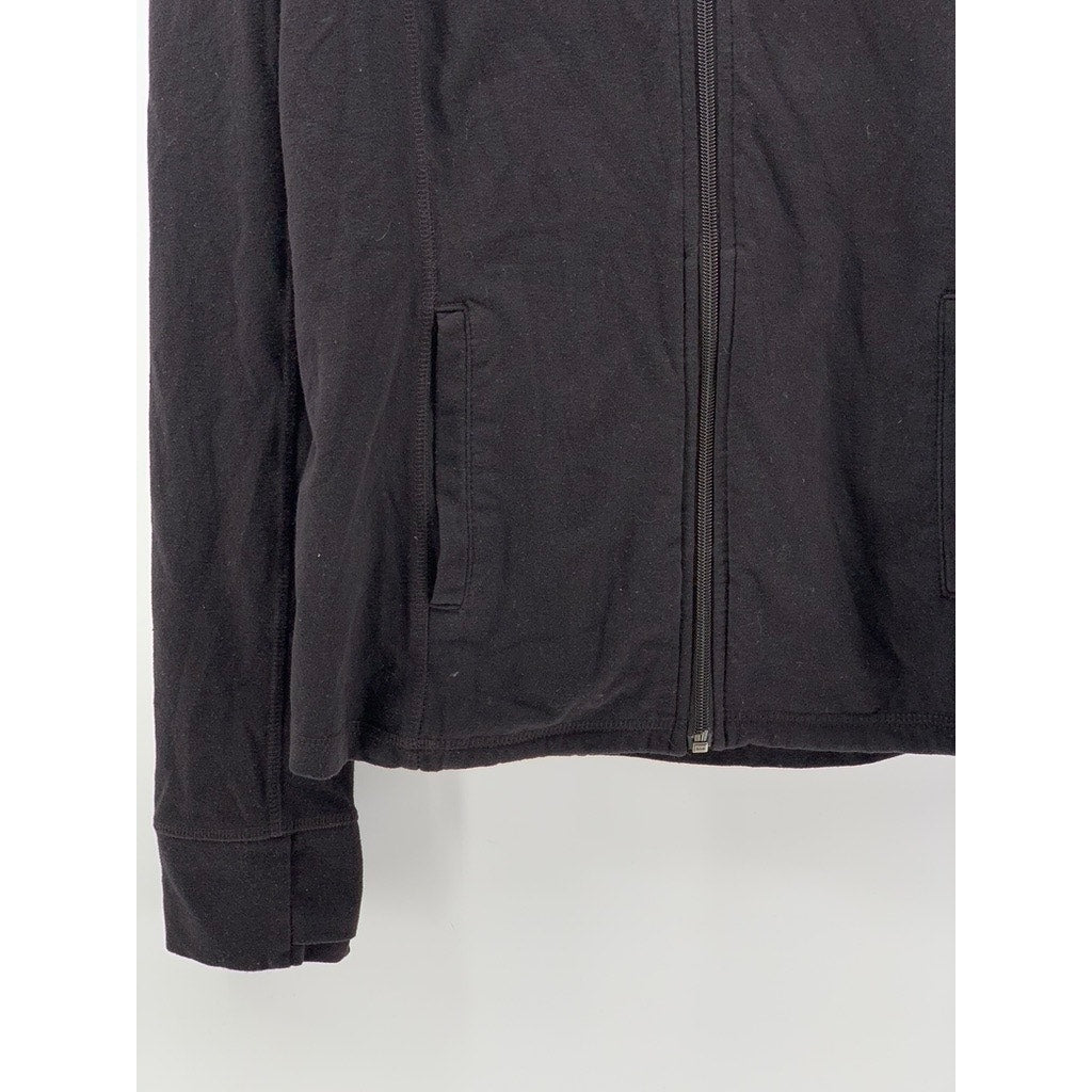 TEK GEAR Women's Black Zip-Up Hooded Essential Gear Sweater SZ M