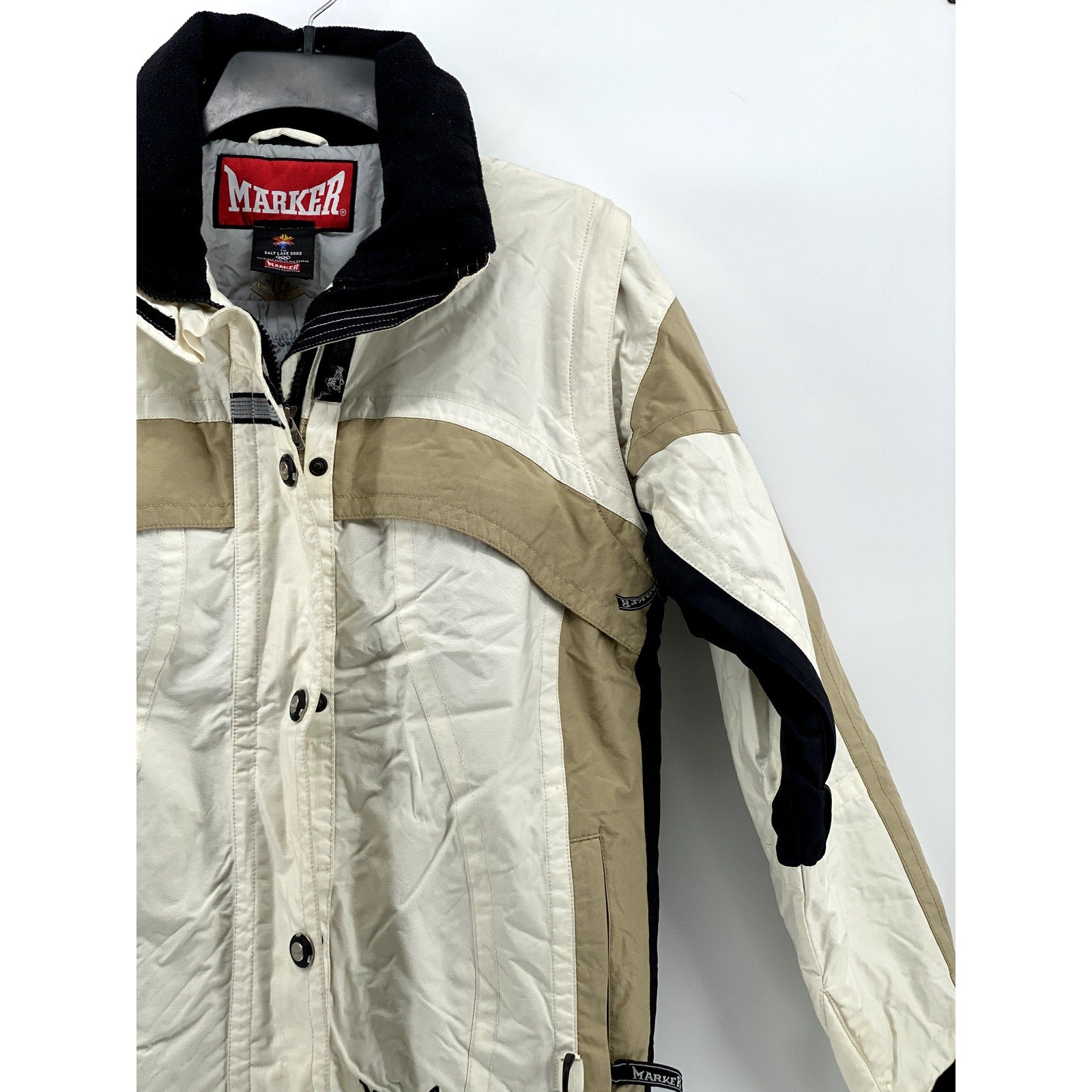 MARKER Women's Vintage White-Tan Salt Lake 2002 Olympics Winter Jacket SZ 6
