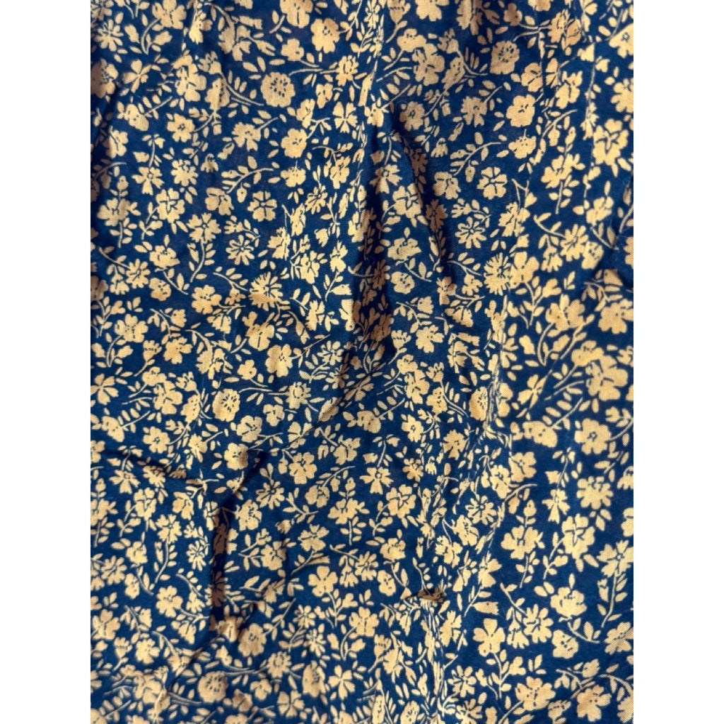 STUDIO SANDERSON X UNIQLO Women's Orange/Black Mini Floral Button-Up Blouse SZ S