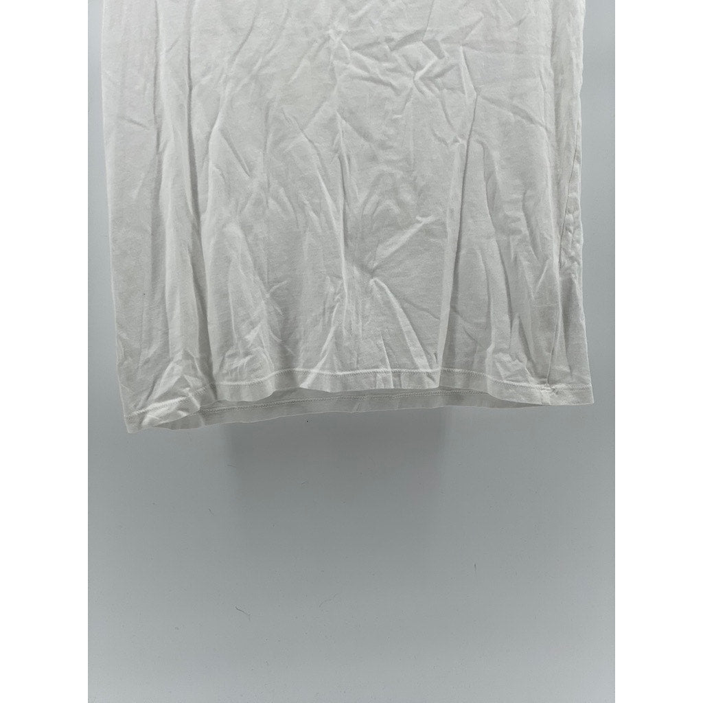 CLUB MONACO Women's White V-Neck Short Sleeve Casual Top SZ S