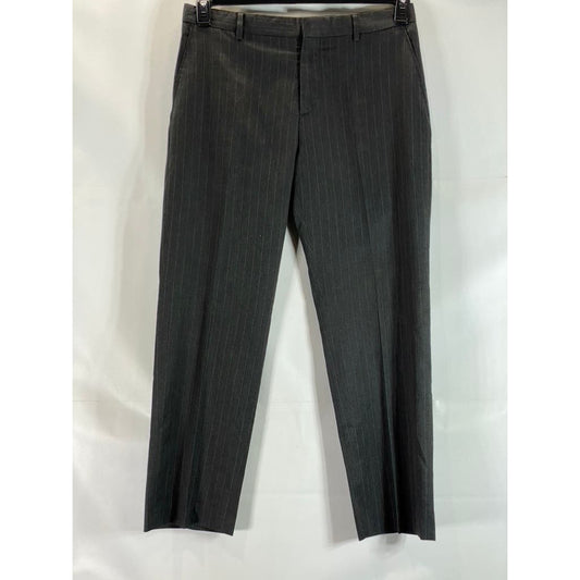 BANANA REPUBLIC Men's Dark Charcoal Pinstripe Tailored-Fit Dress Pants SZ 33X30