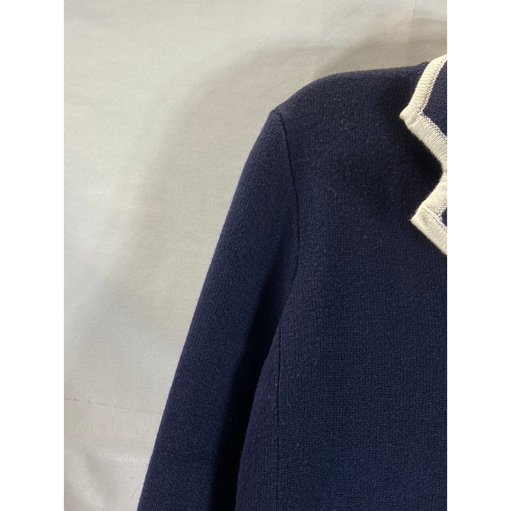 THOM BROWNE New York Women's Navy White Anchor Button-Front Cardigan SZ 0(XS)