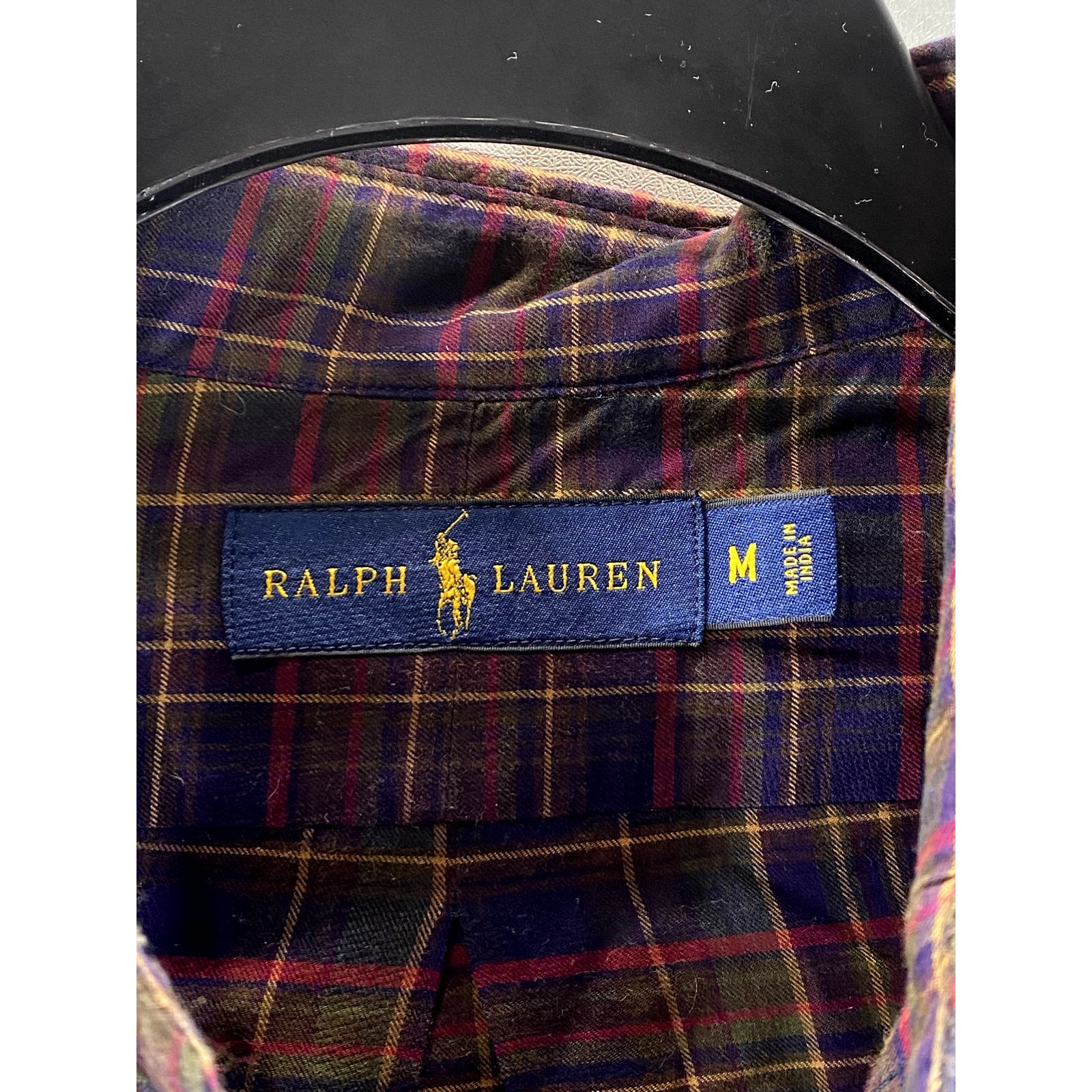 RALPH LAUREN Men's Purple/Green Plaid Button-Up Long Sleeve Shirt SZ M
