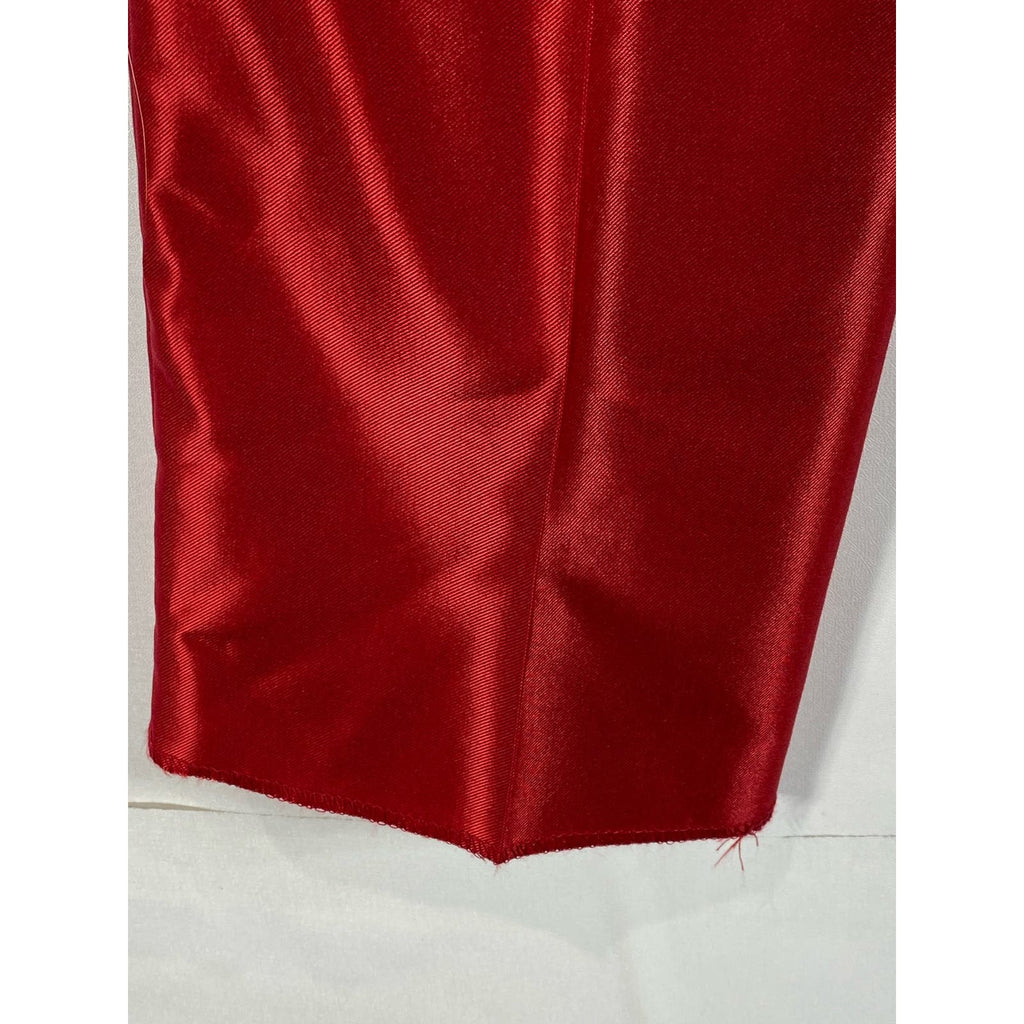 FERRECCI Men's Red Satin Short Super 150's Flat Front Suit Pant SZ 28S
