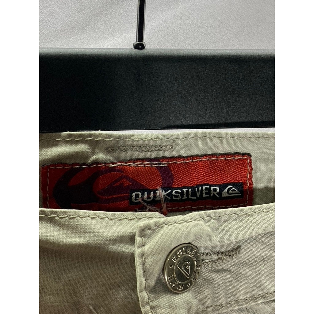 QUIKSILVER Men's Vintage Gray Barney Seawashed Canvas Straight-Leg Pant SZ 28