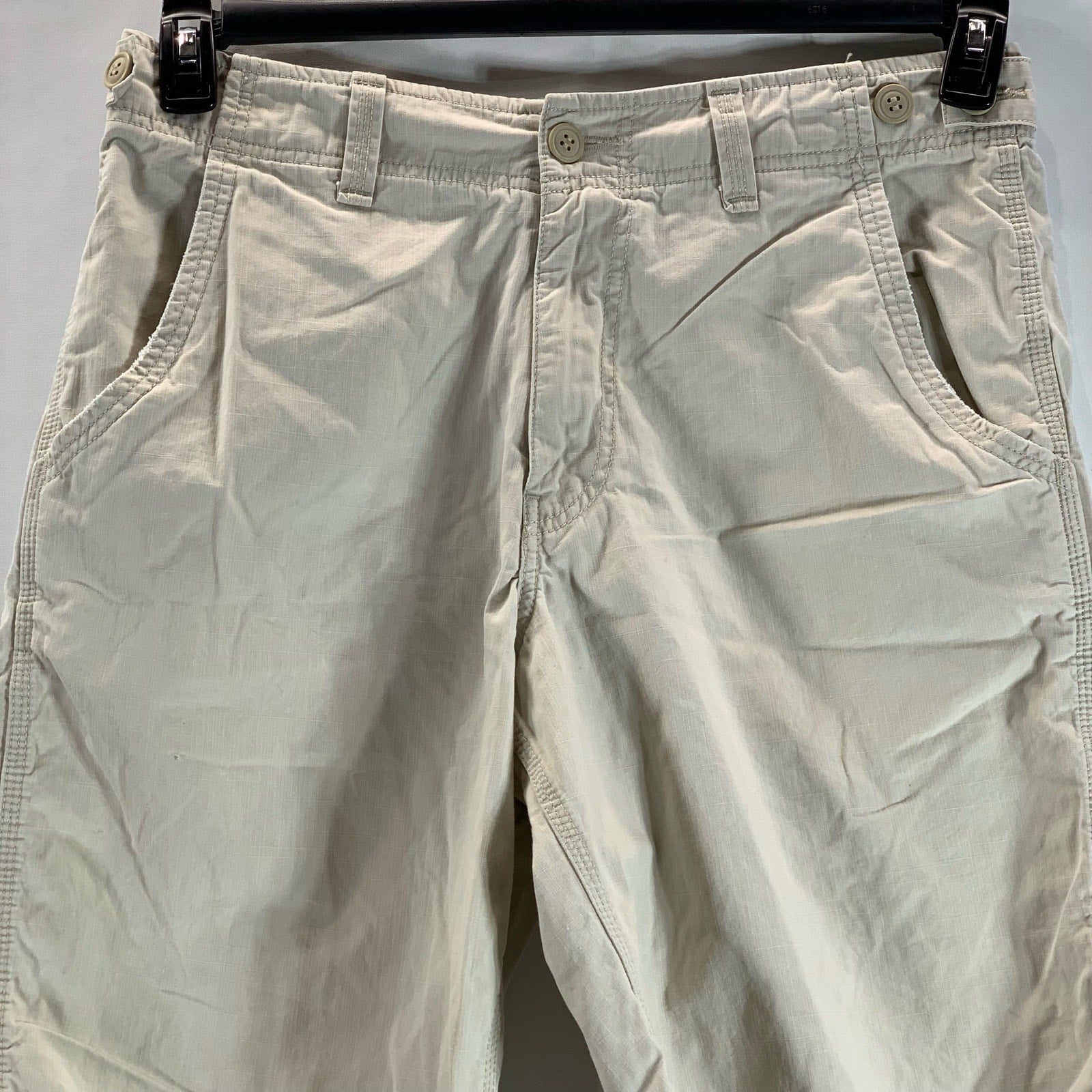 LUCKY BRAND BY GENE MONTESANO Men's Beige Regular-Fit Chino Shorts SZ 32