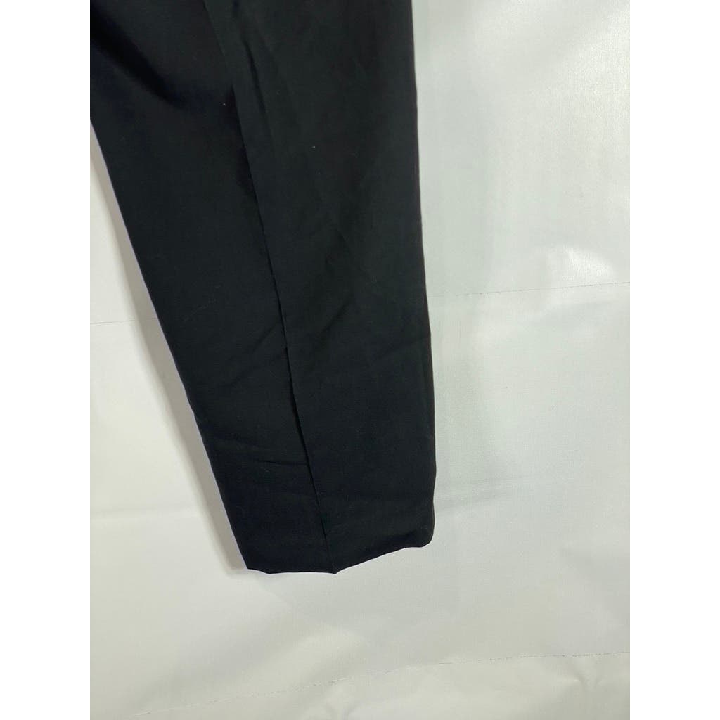 LANDS' END Men's True Black Traditional-Fit Pleated Wool Dress Pants SZ 36
