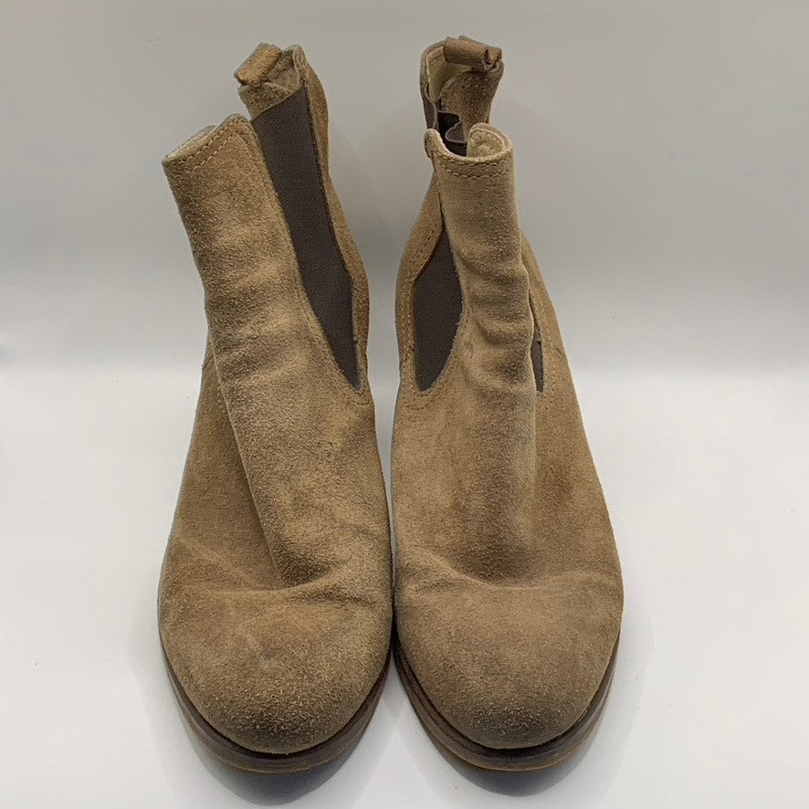 UNBRANDED Women's Brown Suede Round Toe Block Heel Ankle Bootie SZ 40 US 9