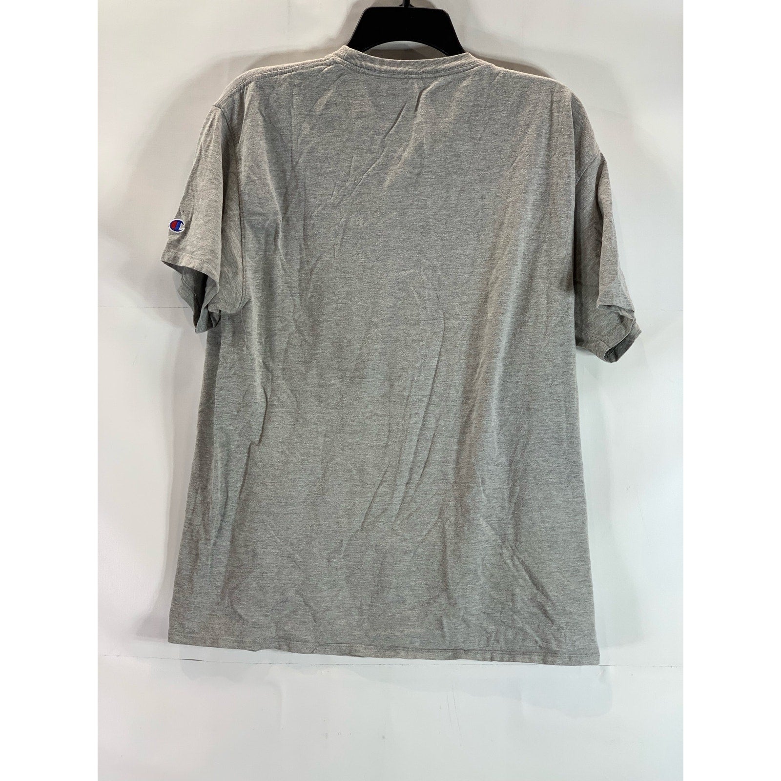 CHAMPION Authentic Men's Gray Solid Crewneck Casual Short Sleeve T-Shirt SZ L