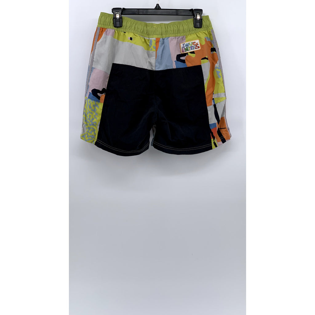 ADIDAS Unisex Adult Black-Multi Love Unites Printed Pull-On Woven Shorts SZ S