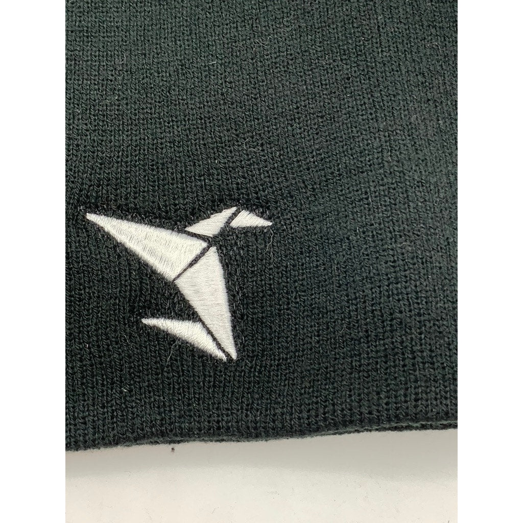 UNBRANDED Black Knit Embroidered Origami Bird Beanie SZ OS