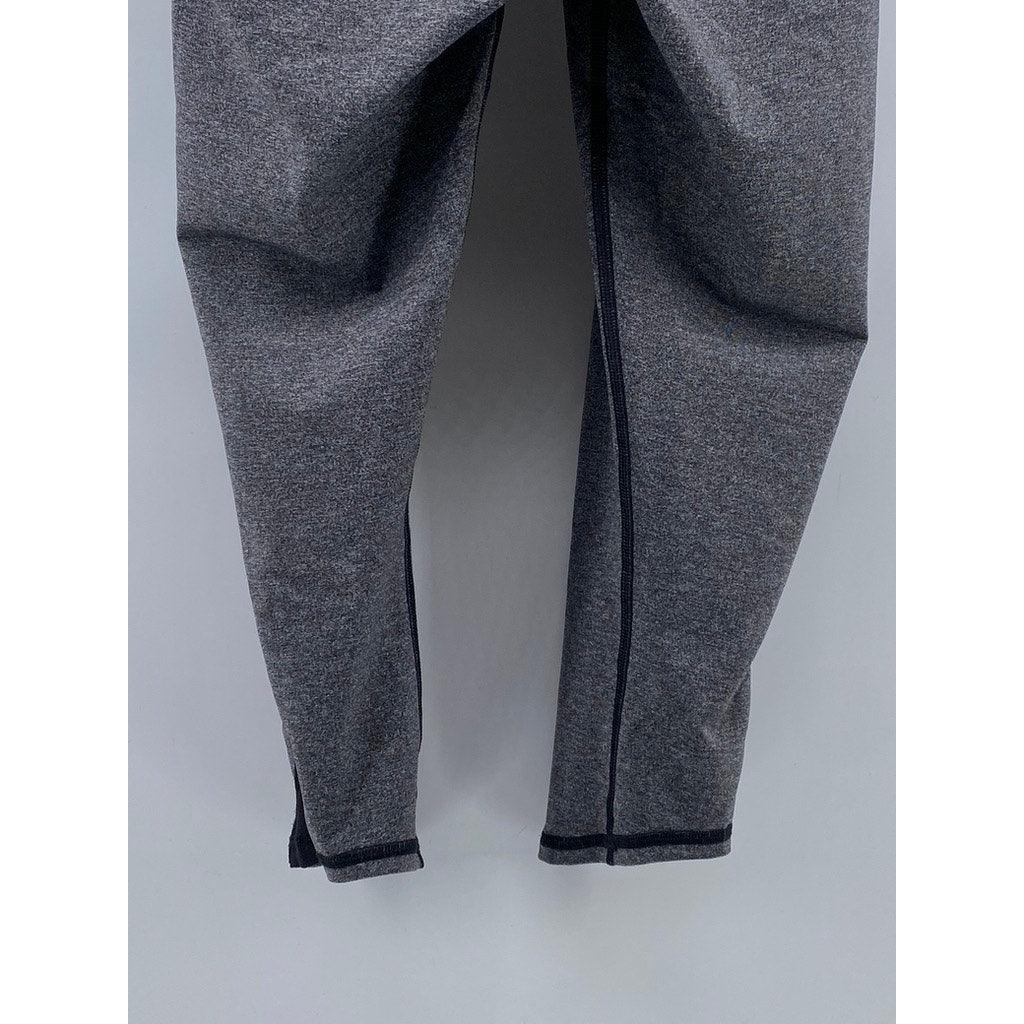 LULULEMON Women's Heather Gray-Black Train Times Mesh Cropped Leggings SZ 4