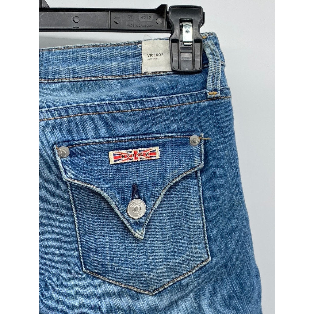 HUDSON Women's Blue Denim Viceroy Five-Pocket Knee Shorts SZ 24