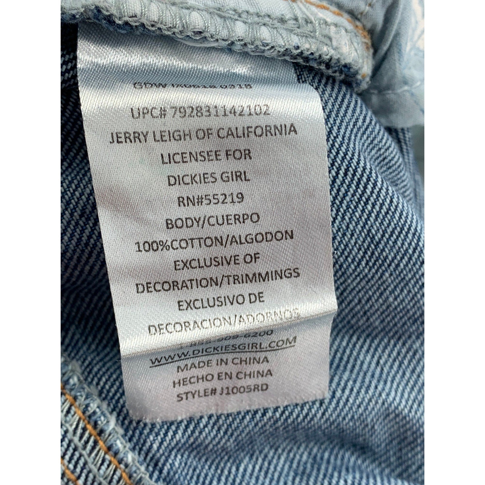 DICKIES Women's Vintage Y2K Blue Denim Cuffed Five-Pocket Jeans SZ 7/28