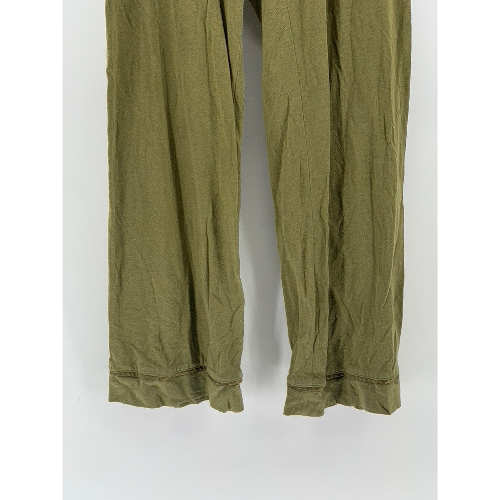 COSA BELLA Women's Olive Green Relaxed Fit Pima Cotton Pull-On Pants SZ S