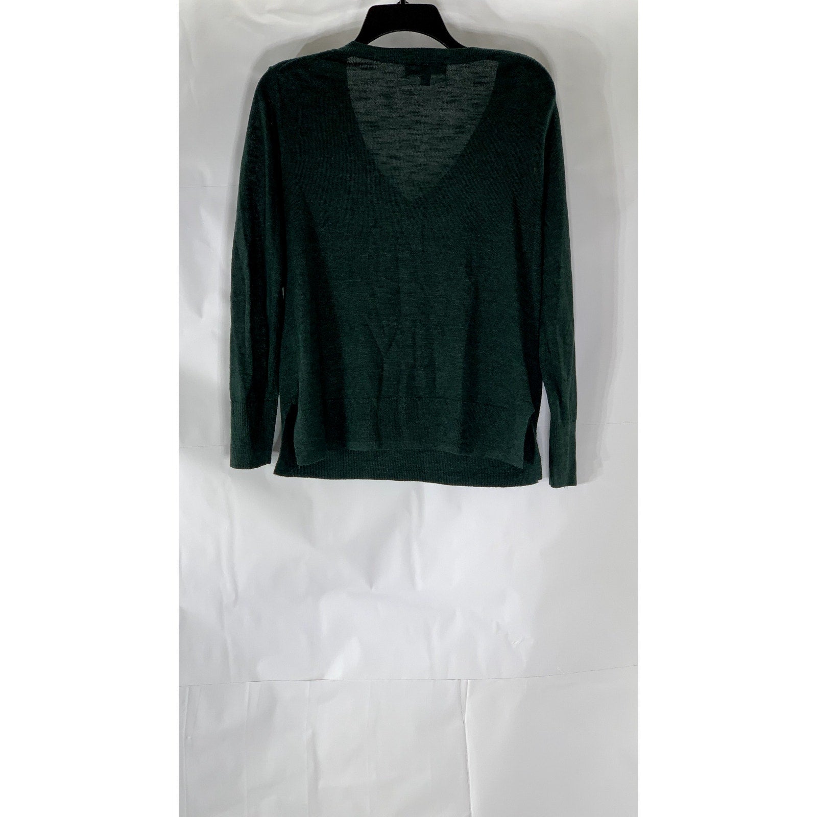 BANANA REPUBLIC Women's Forest Green V-Neck Linen Blend Pullover Sweater SZ XS