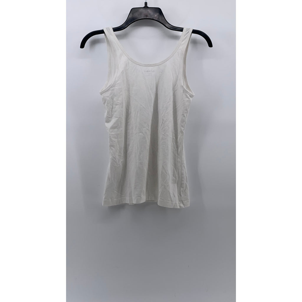 OLD NAVY Women's White Solid Scoop-Neck First Layer Casual Tank Top SZ S