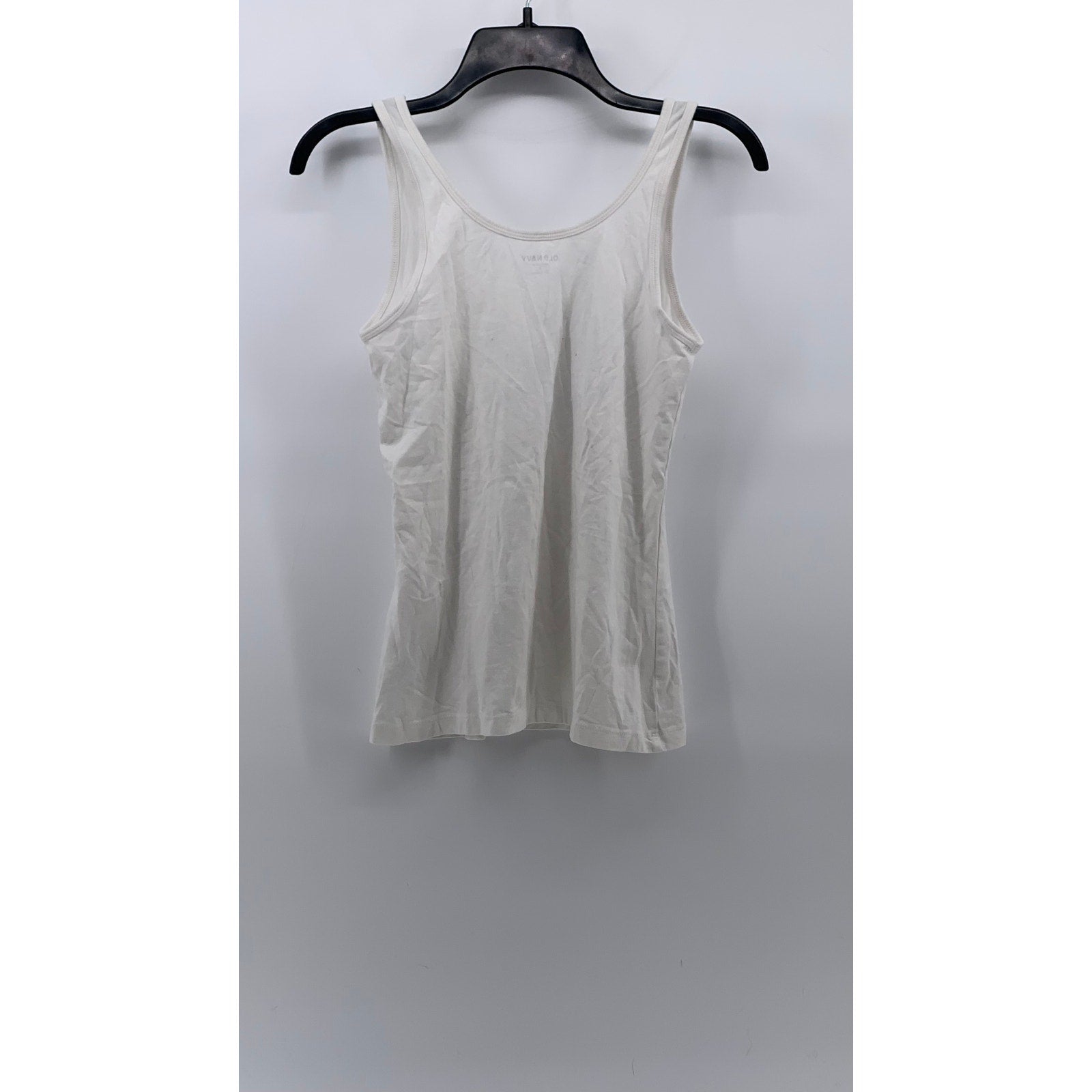 OLD NAVY Women's White Solid Scoop-Neck First Layer Casual Tank Top SZ S
