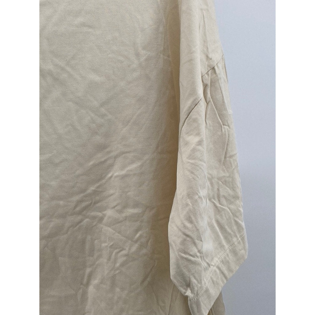 D.RT Men's Beige-Red Choose Your Own Adventure Logo Crewneck T-Shirt SZ L