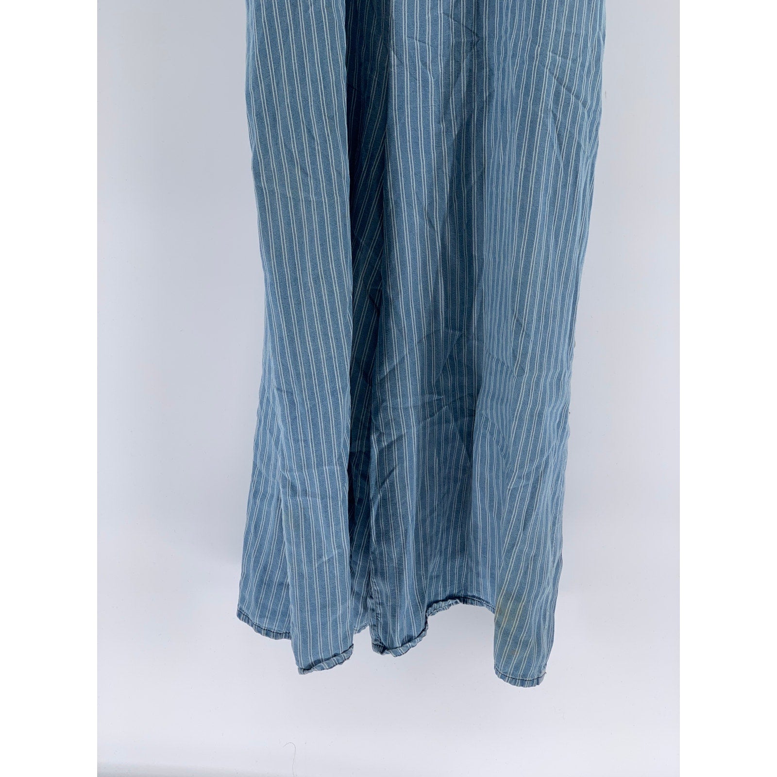 THE IMPECCABLE PIG Women's Blue Striped Side-Button Midi Dress SZ L